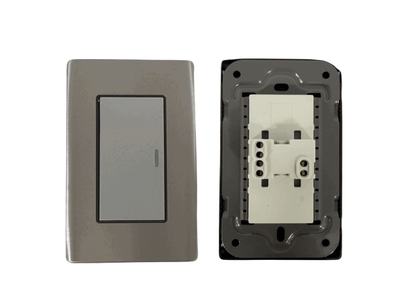 INTERRUPTOR APAGADOR SENCILLO 15A GRIS METAL UNID V-TEG