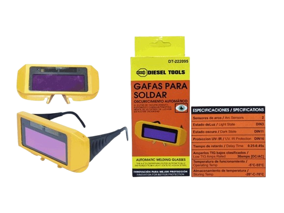 LENTES PARA SOLDAR ELECTRICO C/VIDRIO UNID DIESEL TOOLS