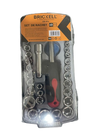 SET RACHET 40 PZA( 5/32"-3/4"-4 A 17 MM) UNID BRICKELL