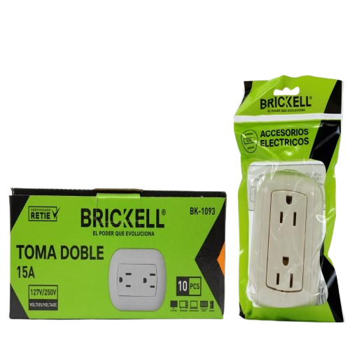 TOMA CORRIENTE DOBLE (SOBRE PONER) BLANCO UNID BRICKELL