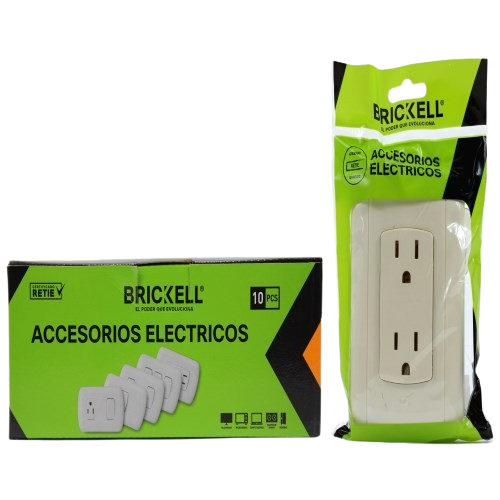 TOMA CORRIENTE DOBLE C/TIERRA BLANCO UNID BRICKELL