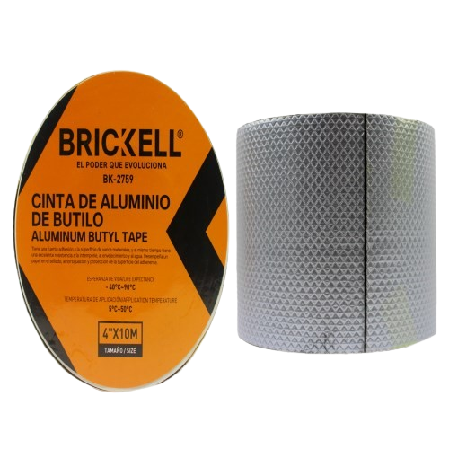 CINTA IMPERMEABLE DE BUTILO 4" x 10M EXT FUERTE UNID BRICKELL
