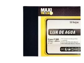 LIJA DE AGUA 100 GRANO (9"X11") 50 PZAS UNID MAXI TOOLS