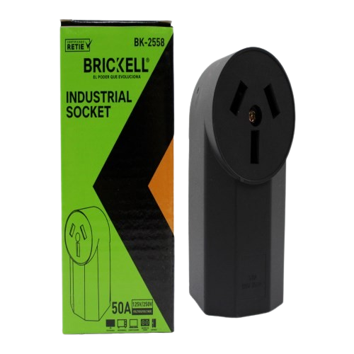 ENCHUFE HEMBRA CONECTOR TRIFASICO ANGULAR 125-220V 50AMP UNID BRICKELL