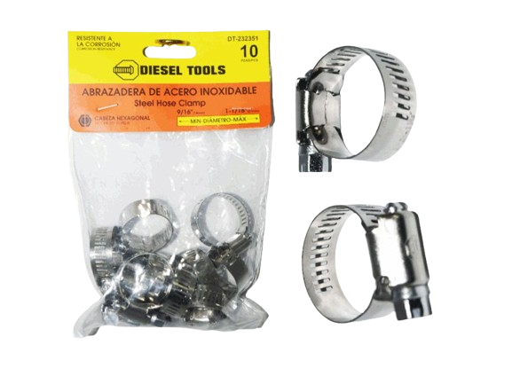 ABRAZADERA METALICA 1 1/16 10 PZAS UNID DIESEL TOOLS