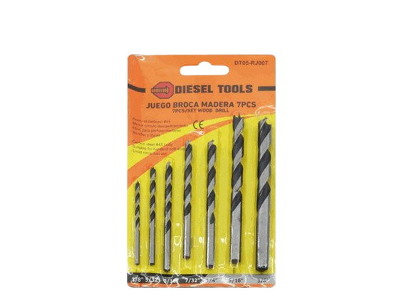 SET DE BROCAS PARA MADERA 1/8-3/8" 7PZAS UNID DIESEL TOOLS