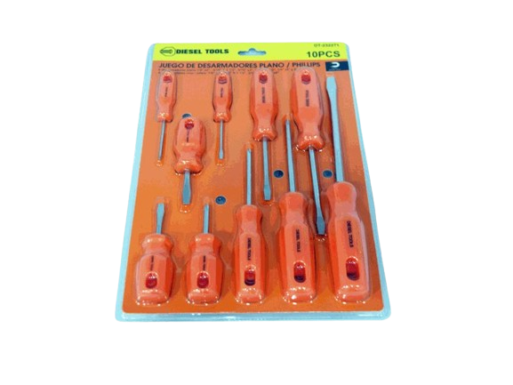 SET DE DESTORNILLADORES 10 PZAS UNID DIESEL TOOLS