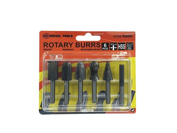 SET DE FRESADORA PARA PULITURA 6 PIEZAS METAL 6MM UNID DIESEL TOOLS TOOLS
