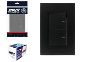 INTERRUPTOR APAGADOR DOBLE NEGRO UND ORIX ELECTRIC