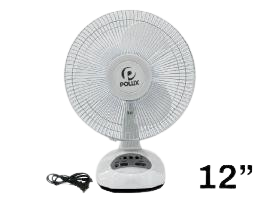 VENTILADOR 12" RECARGABLE DE MESA UNID POLUX