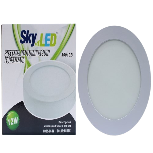 LAMPARA PANEL LED SUPERFICIAL 12W UNID SKYLED