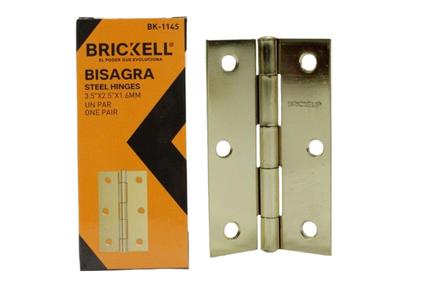 BISAGRA TIPO LIBRO 3"X2 1/2" 2PZAS 1,6MM DORADO UNID BRICKELL