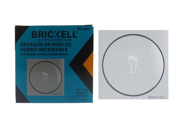 REJILLA DESAGUE AC INOX CON TAPA PUSH 4" UNID BRICKELL