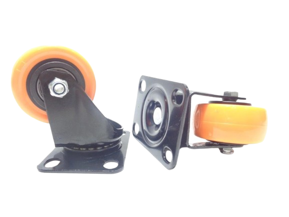 RUEDA GIRATORIA 2" POLIURETANO SIN FRENO NARANJA UNID BRICKELL