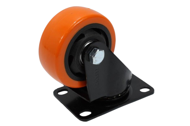 RUEDA GIRATORIA 3" POLIURETANO SIN FRENO NARANJA UNID BRICKELL