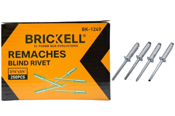 REMACHE DE ALUMINIO 3/16*3/4" 250 PZAS UNID BRICKELL