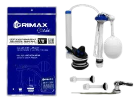 SET DE HERRAJE PARA TANQUE INODORO C/MANILLA UNID GRIMAX