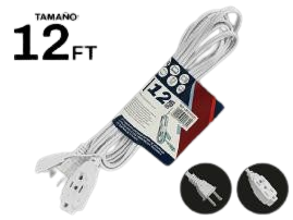 EXTENSION BLANCA 12FT 3 TOMA UNID ORIX