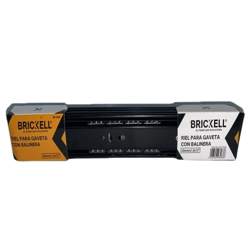 CORREDERA RIEL TELESCOPICA CON BALINERAS COLOR NEGRO 12PLG UNID BRICKELL