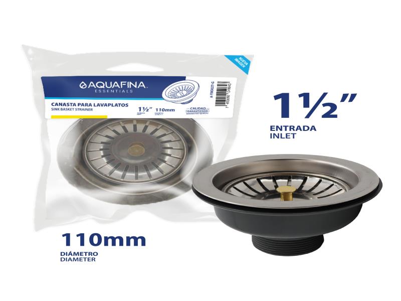 DESAGUE FREGADERO CON CANASTA 1 1/2"-110MM UNID AQUAFINA