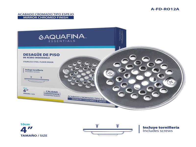 DESAGÜE DE PISO DE ACERO INOXIDABLE 4" UNID AQUAFINA