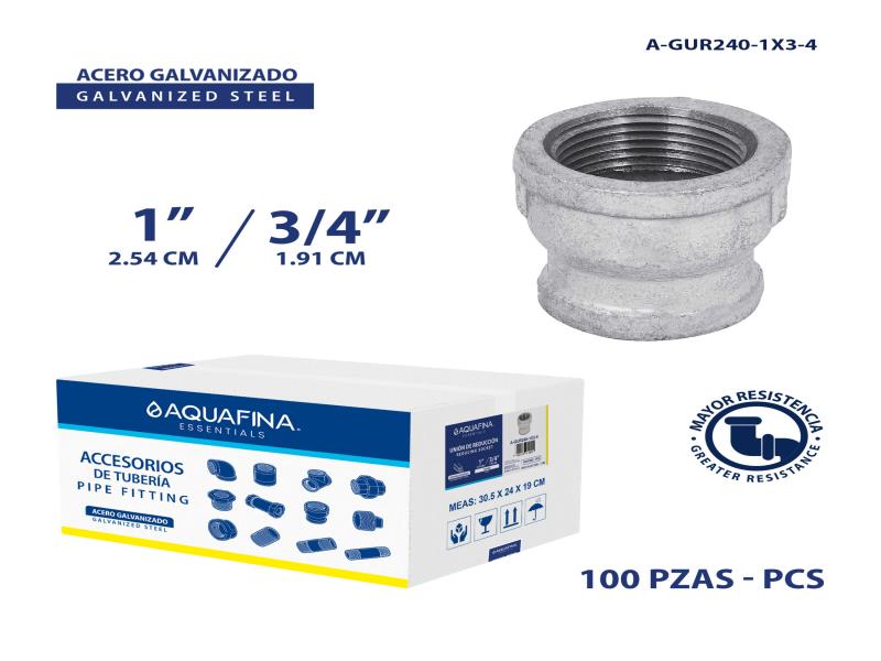BUJE REDUCIDO GALV. 1"X3/4" UNID AQUAFINA