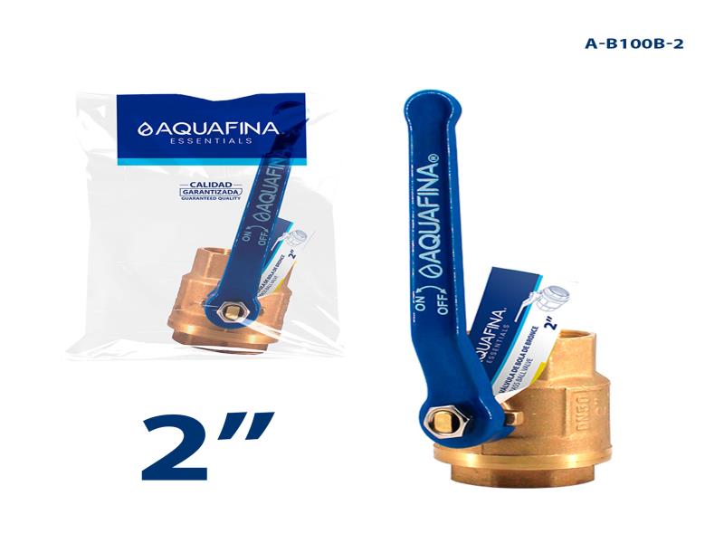 VÁLVULA DE BOLA DE BRONCE 2" C/MANILLA UNID AQUAFINA