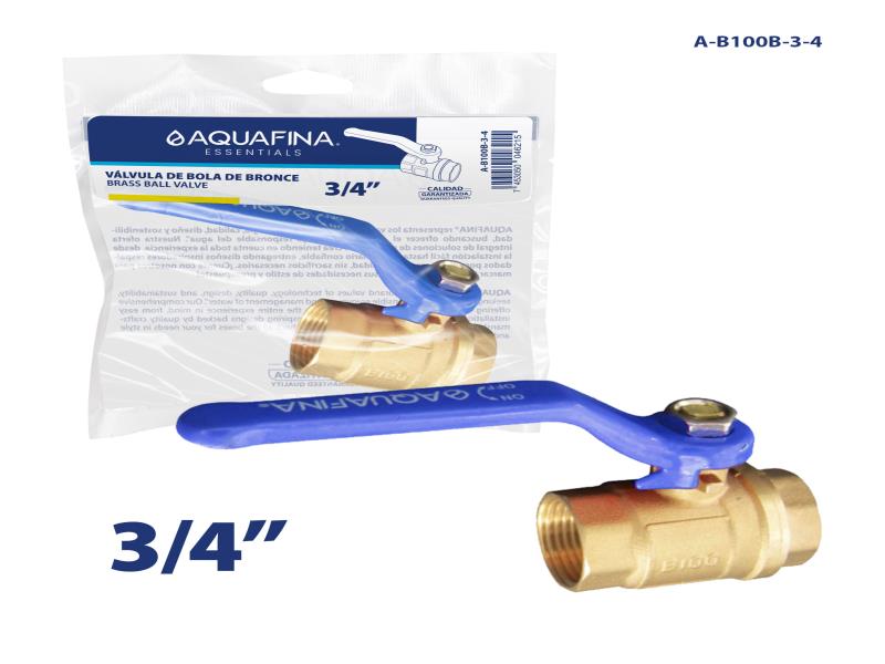 VÁLVULA DE BOLA DE BRONCE 3/4" C/MANILLA UNID AQUAFINA