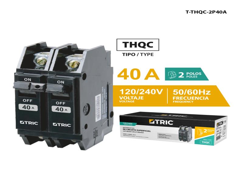 BREAKER INTERRUPTOR DE CIRCUITO THQC SUPERFICIAL 2X40A UNID TRIC
