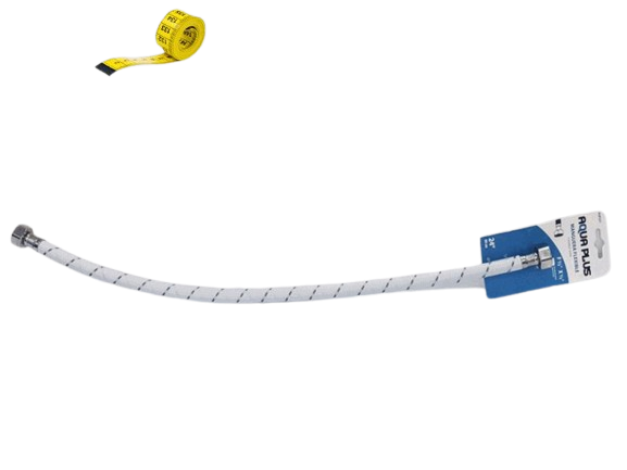 CANILLA FLEXIBLE NYLON 1/2"x1/2" 60CM UNID AQUA PLUS