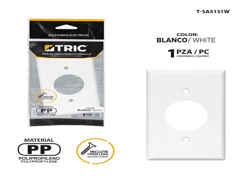 TAPA DE TOMA CORRIENTE BLANCO UNID TRIC