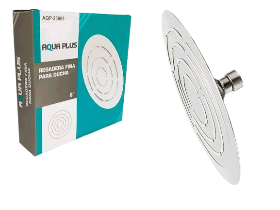 DUCHA REDONDA FINA 6" A/INOXIDABLE UNID AQUA PLUS