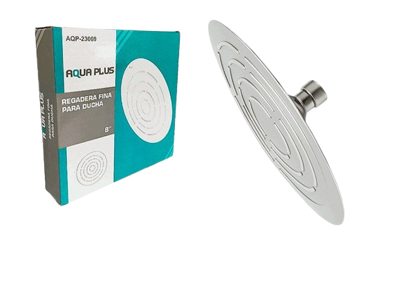 DUCHA REDONDA FINA 8" A/INOXIDABLE UNID AQUA PLUS