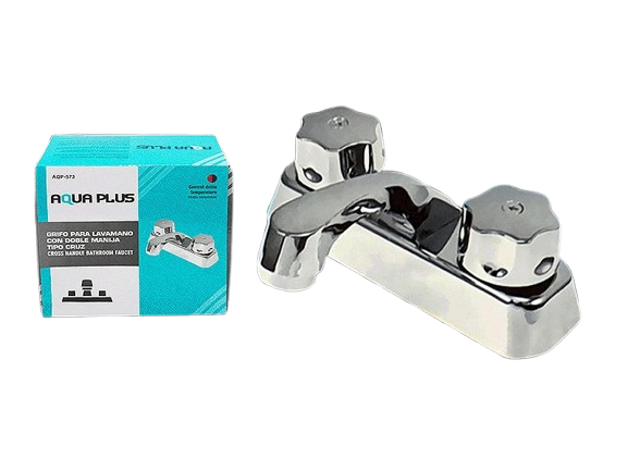 LLAVE DOBLE CENTRAL PARA LAVAMANOS 1/2" UNID AQUA PLUS