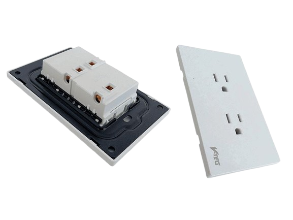 TOMA CORRIEnTE  DOBLE LUJO BLANCO DECORATIVO UNID V-TEG