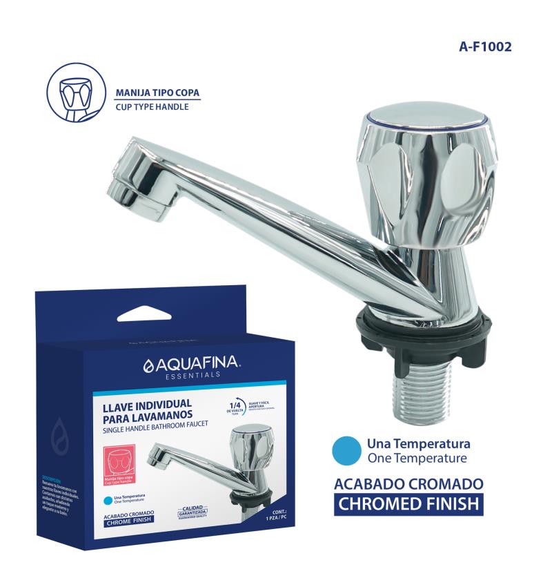 LLAVE INDIVIDUAL PARA LAVAMANOS MANIJA TIPO COPA UNID AQUAFINA