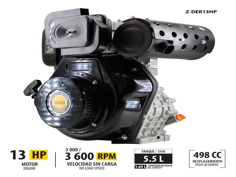MOTOR DIESEL 13HP 3.600RPM 5.5LTS UNID ZASC