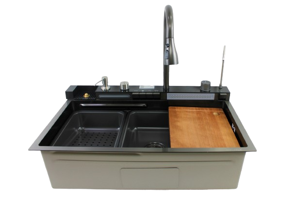 FREGADERO MULTIFUNCIONAL AC/INOXIDABLE 75X46CM LUJO OSCURO UNID BRICKELL