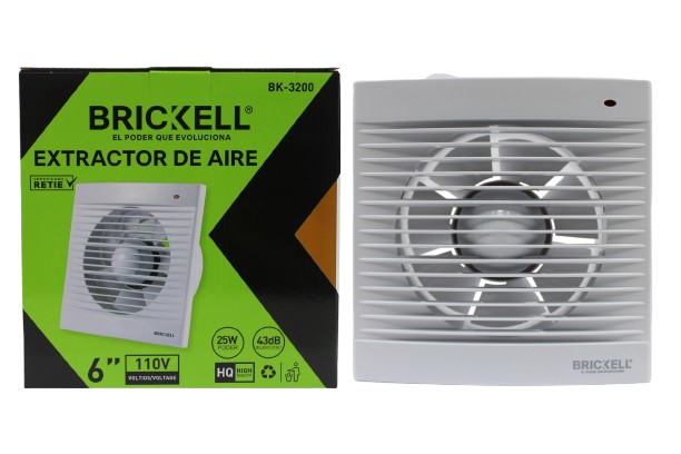 EXTRACTOR DE AIRE 6" 25W 110V 43db UNID BRICKELL