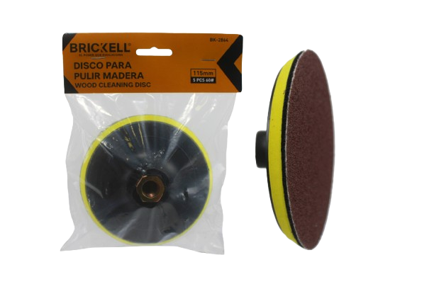 DISCO PARA PULIR 115MM CON 5 LIJAS UNID BRICKELL