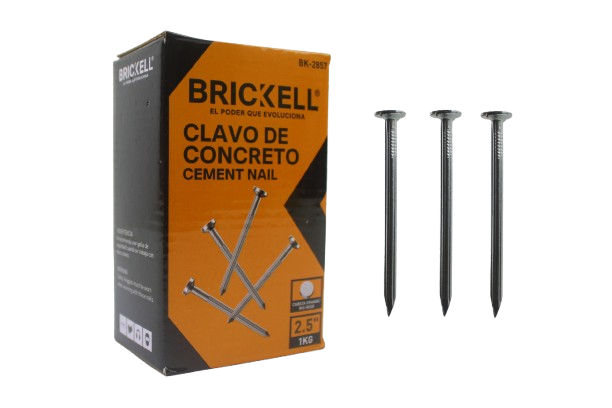CLAVO DE CONCRETO ACERO GALVANIZADO 2.5" 1KG UNID BRICKELL