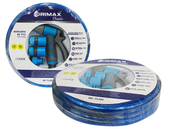 MANGUERA PARA JARDON 1/2" -15MTS CON ACCESORIOS UNID GRIMAX