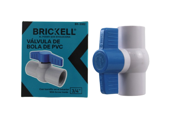 VALVULA DE BOLA PVC 3/4" CON ROSCA UNID BRICKELL