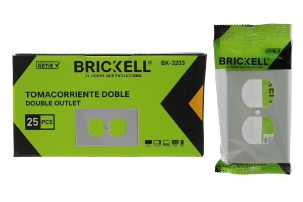 TAPA DOBLE PARA TOMA CORRIENTE UNID BRICKELL