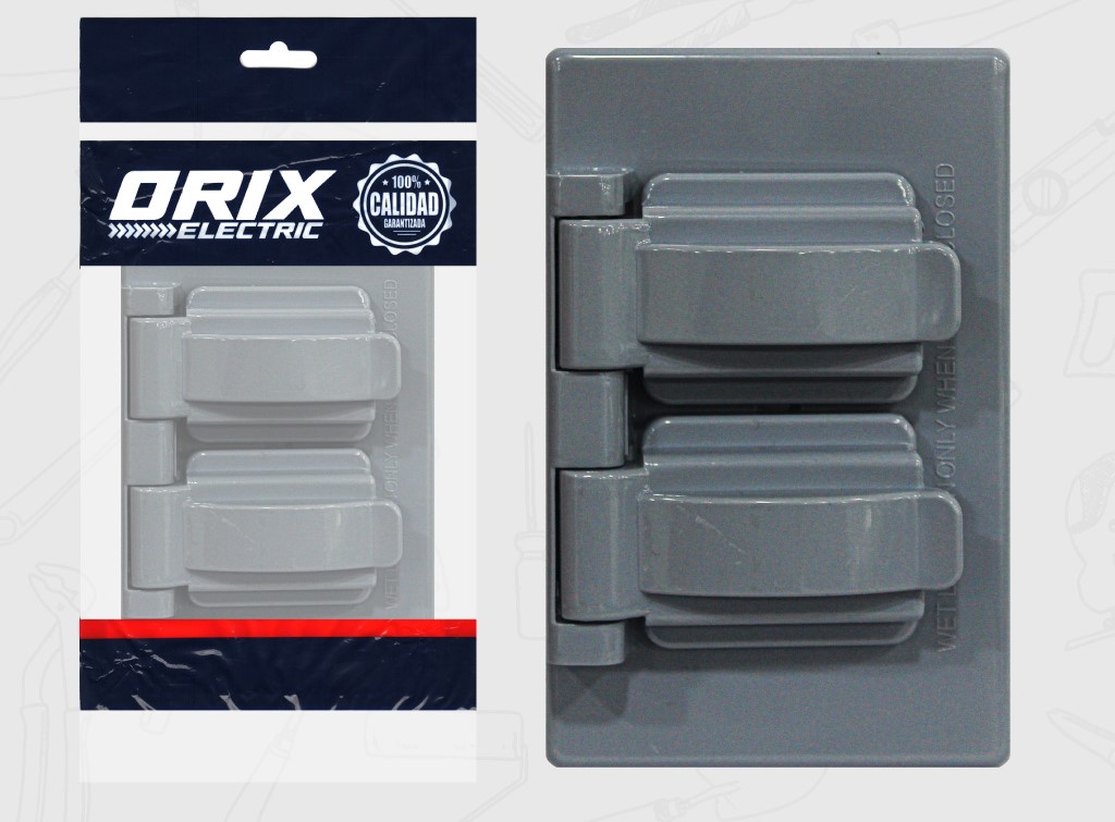 TAPA EXTERIOR PARA TOMA CORRIENTES GRIS UNID ORIX