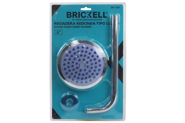 REGADERA REDONDA 6" CON TUBO CROMADO UNID BRICKELL