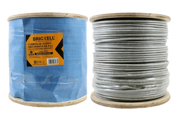 CUERDA DE ACERO FORRADO PLASTICO. 1/4" LARGO 300M UNID BRICKELL