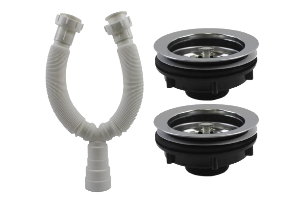 DESAGUE CON SIFON EXTENSIBLE DOBLE PARA FREGADERO UNID BRICKELL