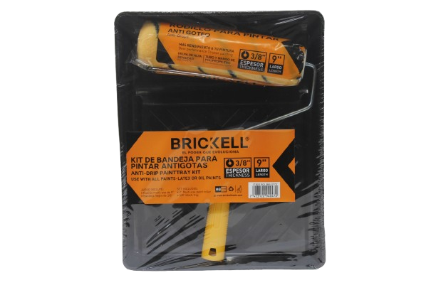 SET DE BANDEJA CON RODILLO Y FELPA-ANTIGOTAS 9"-3/8" UNID BRICKELL