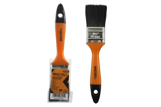 BROCHA MANGO PLASTICO 1 1/2" PELO NEGRO UNID BRICKELL